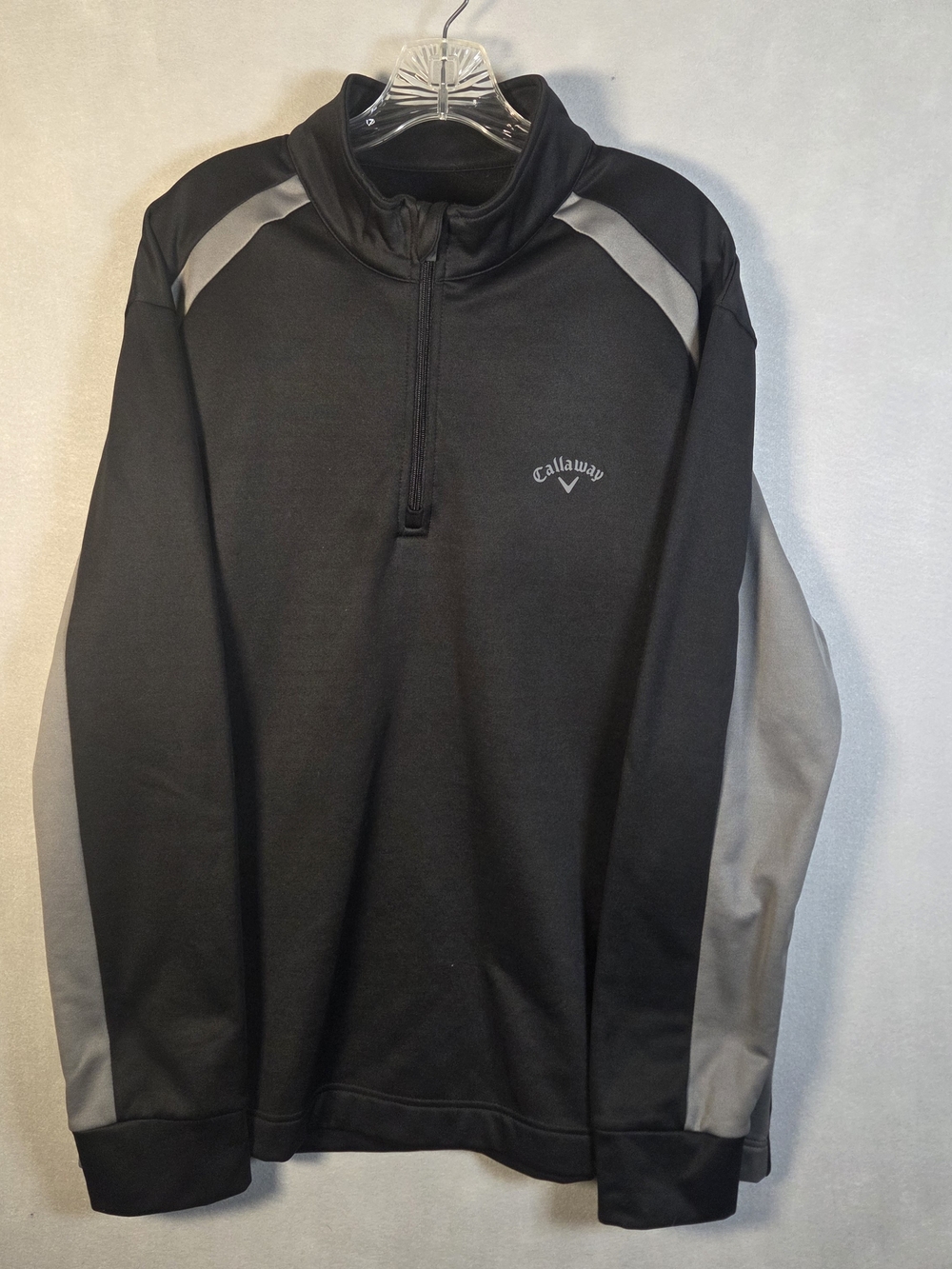 Callaway golf 1/4 zip pullover in black and gray (S584)